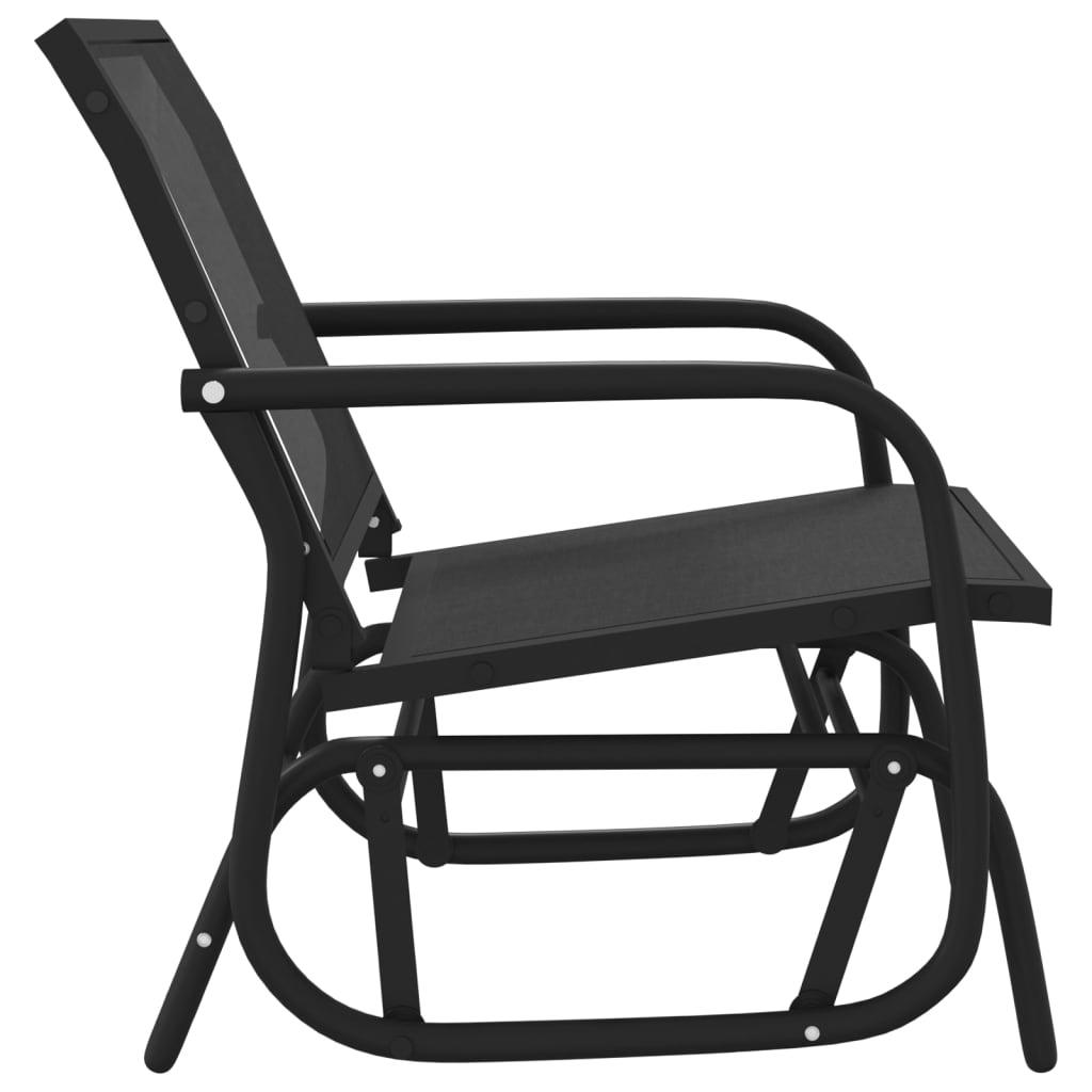 Garden Glider Chair Black 24"x29.9"x34.3" Textilene&Steel at Set Shop and Smile