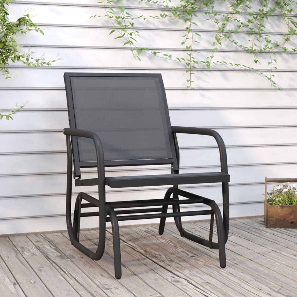 Garden Glider Chair Black 24"x29.9"x34.3" Textilene&Steel at Set Shop and Smile