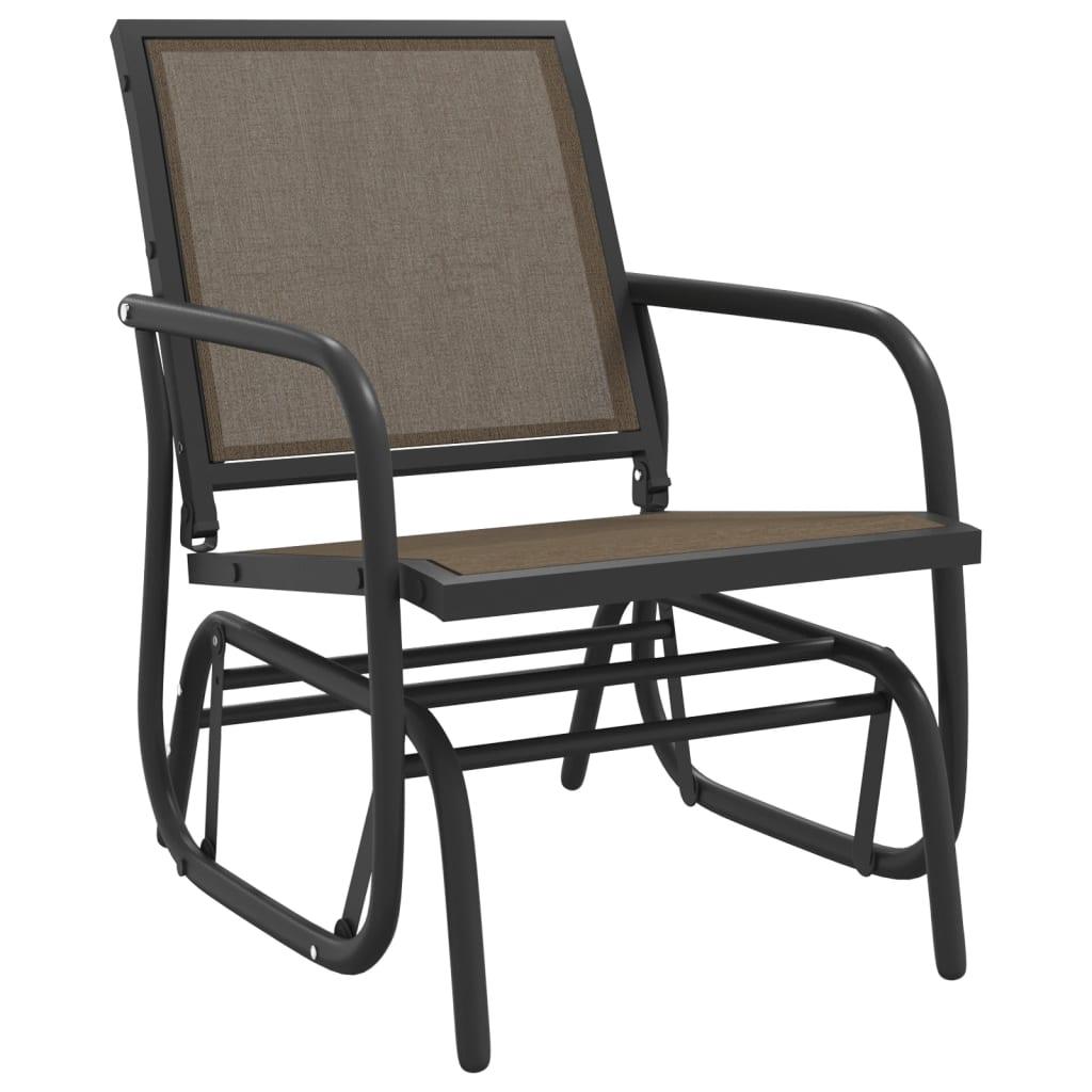 Garden Glider Chair Brown 24"x29.9"x34.3" Textilene&Steel at Set Shop and Smile