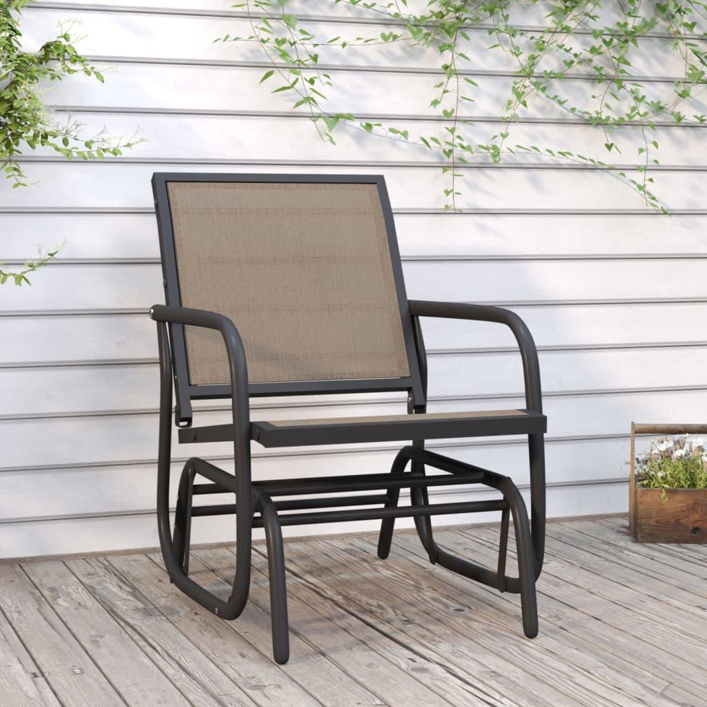 Garden Glider Chair Brown 24"x29.9"x34.3" Textilene&Steel at Set Shop and Smile