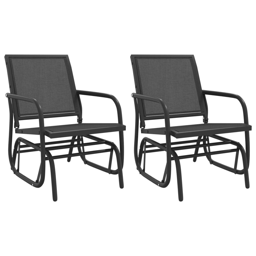 Garden Glider Chairs 2 pcs Black 24"x29.9"x34.3" Textilene&Steel at Set Shop and Smile