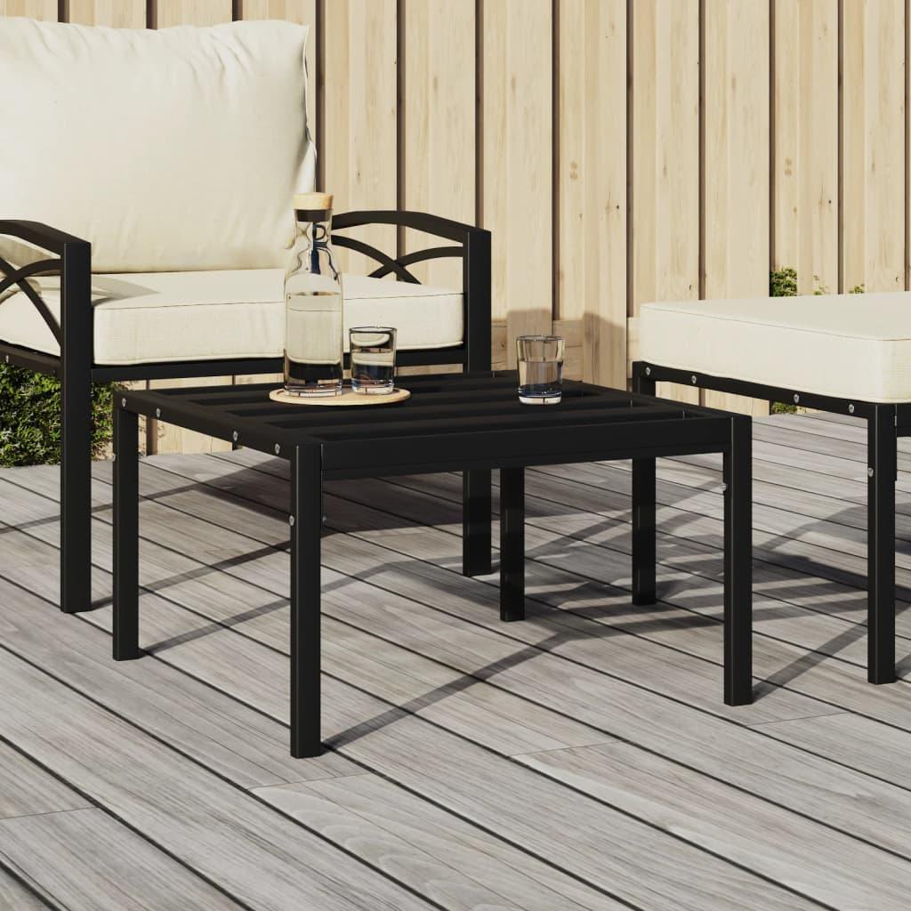 Patio Coffee Table Black 23.6"x23.6"x13.8" Steel at Set Shop and Smile