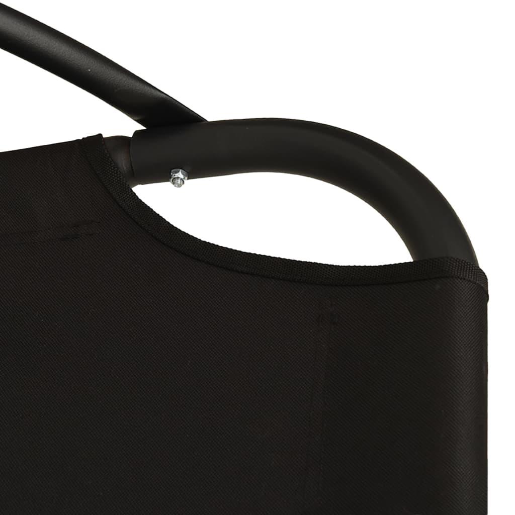 Garden Swing Chair with Cushion Black Oxford Fabric and Steel at Set Shop and Smile