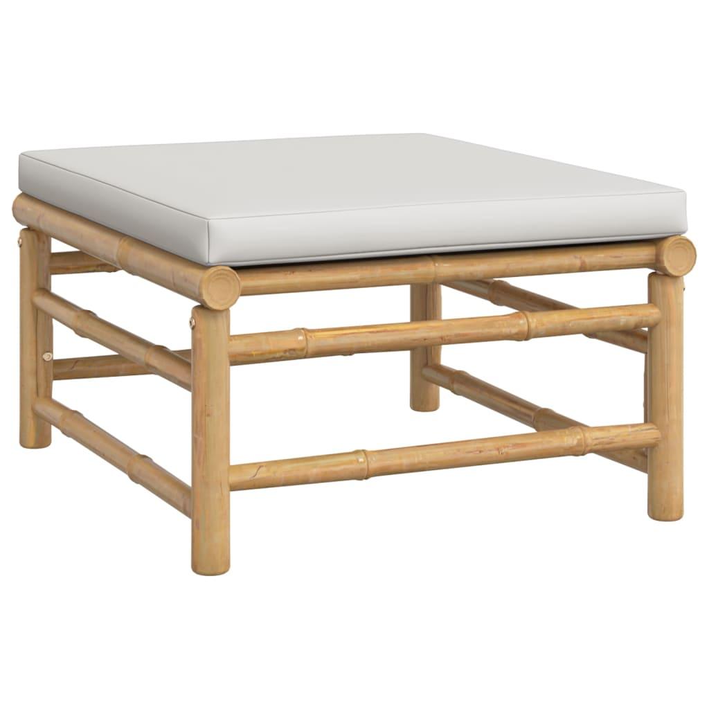 8 Piece Patio Lounge Set with Light Gray Cushions Bamboo at Set Shop and Smile