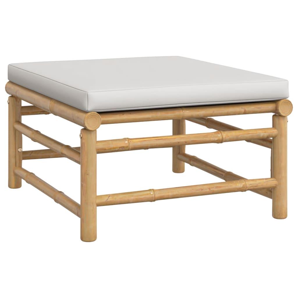 8 Piece Patio Lounge Set with Light Gray Cushions Bamboo at Set Shop and Smile