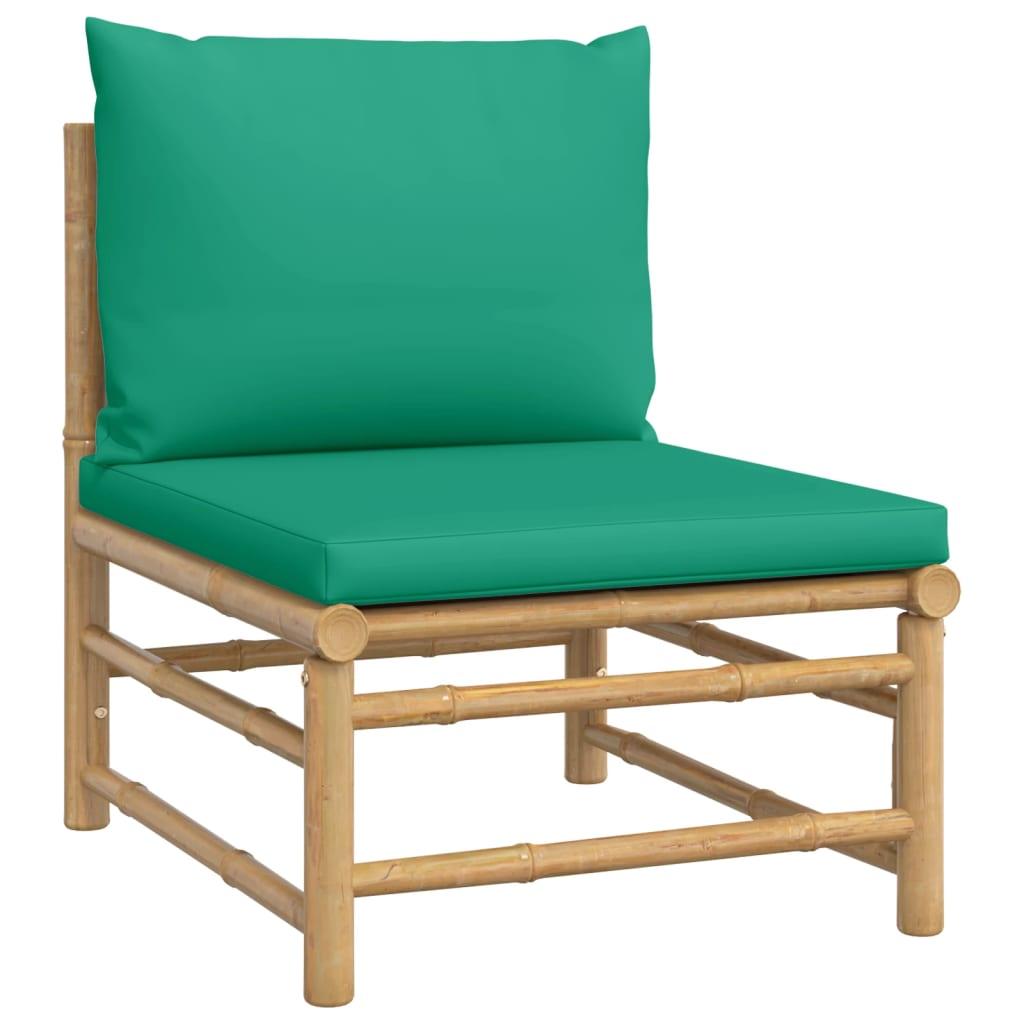 12 Piece Patio Lounge Set with Green Cushions Bamboo at Set Shop and Smile