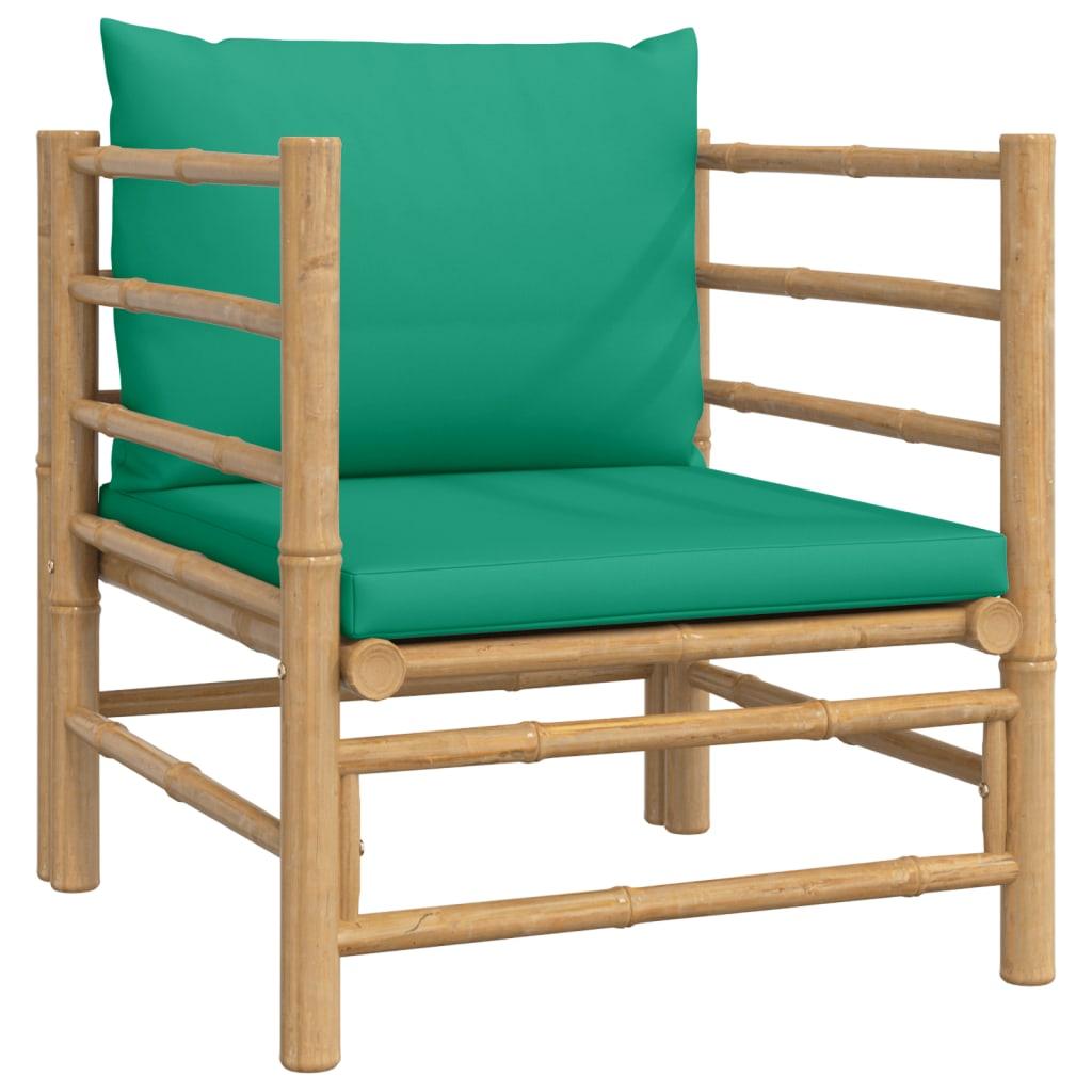 12 Piece Patio Lounge Set with Green Cushions Bamboo at Set Shop and Smile