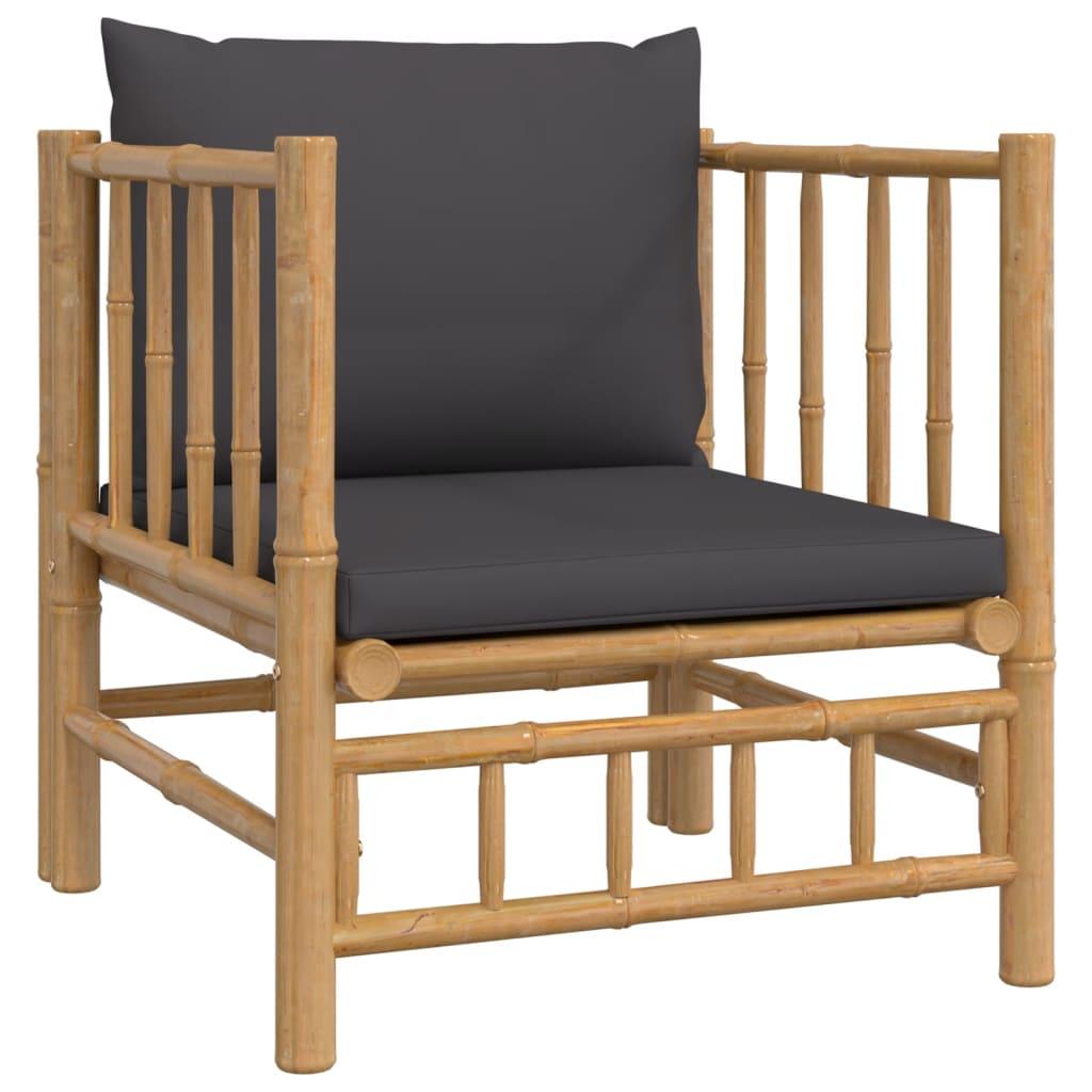 12 Piece Patio Lounge Set with Dark Gray Cushions Bamboo at Set Shop and Smile