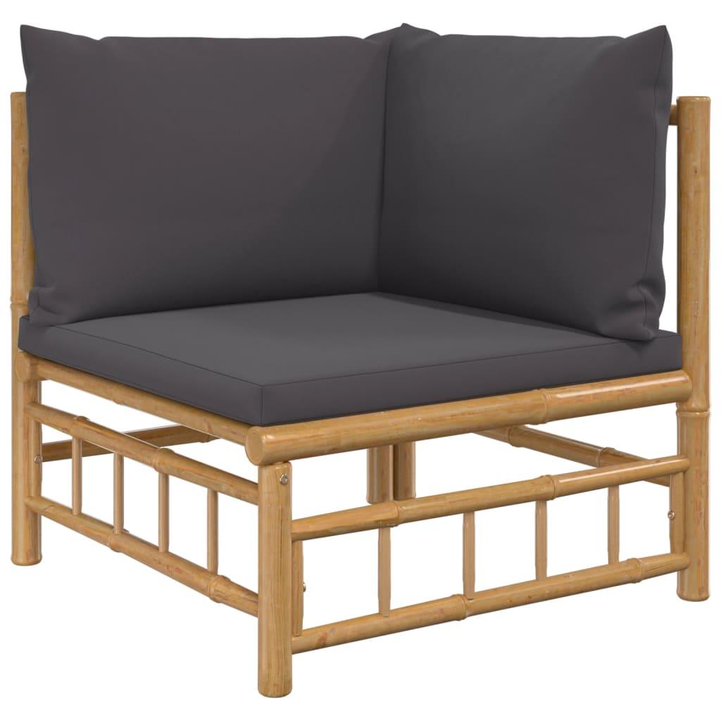 12 Piece Patio Lounge Set with Dark Gray Cushions Bamboo at Set Shop and Smile