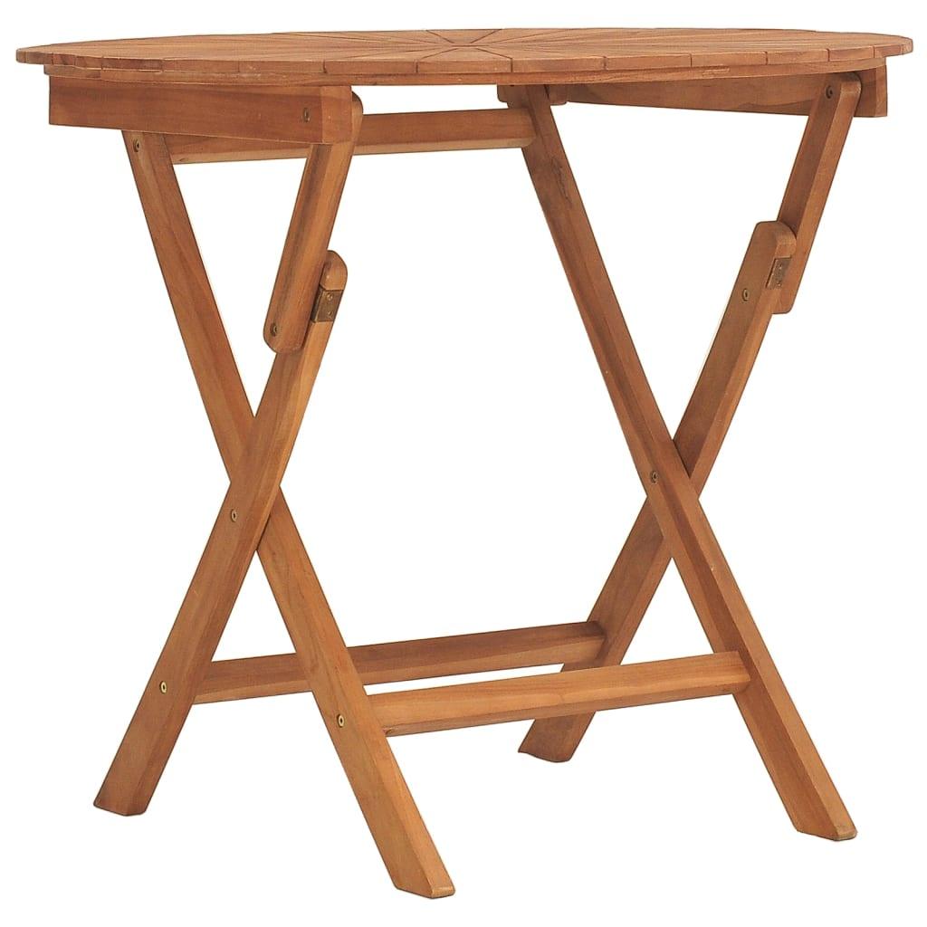 Folding Patio Table Ø 33.5"x29.5" Solid Wood Teak at Set Shop and Smile