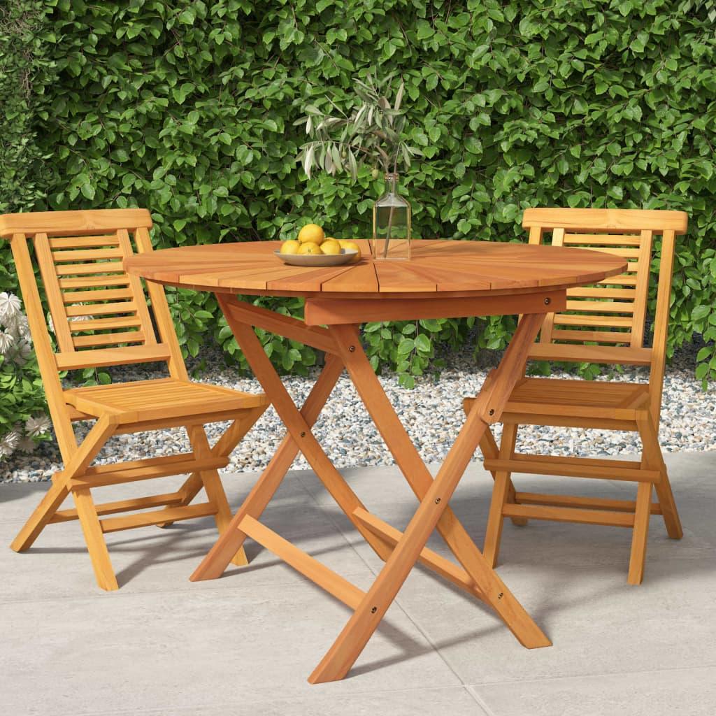 Folding Patio Table Ø 33.5"x29.5" Solid Wood Teak at Set Shop and Smile