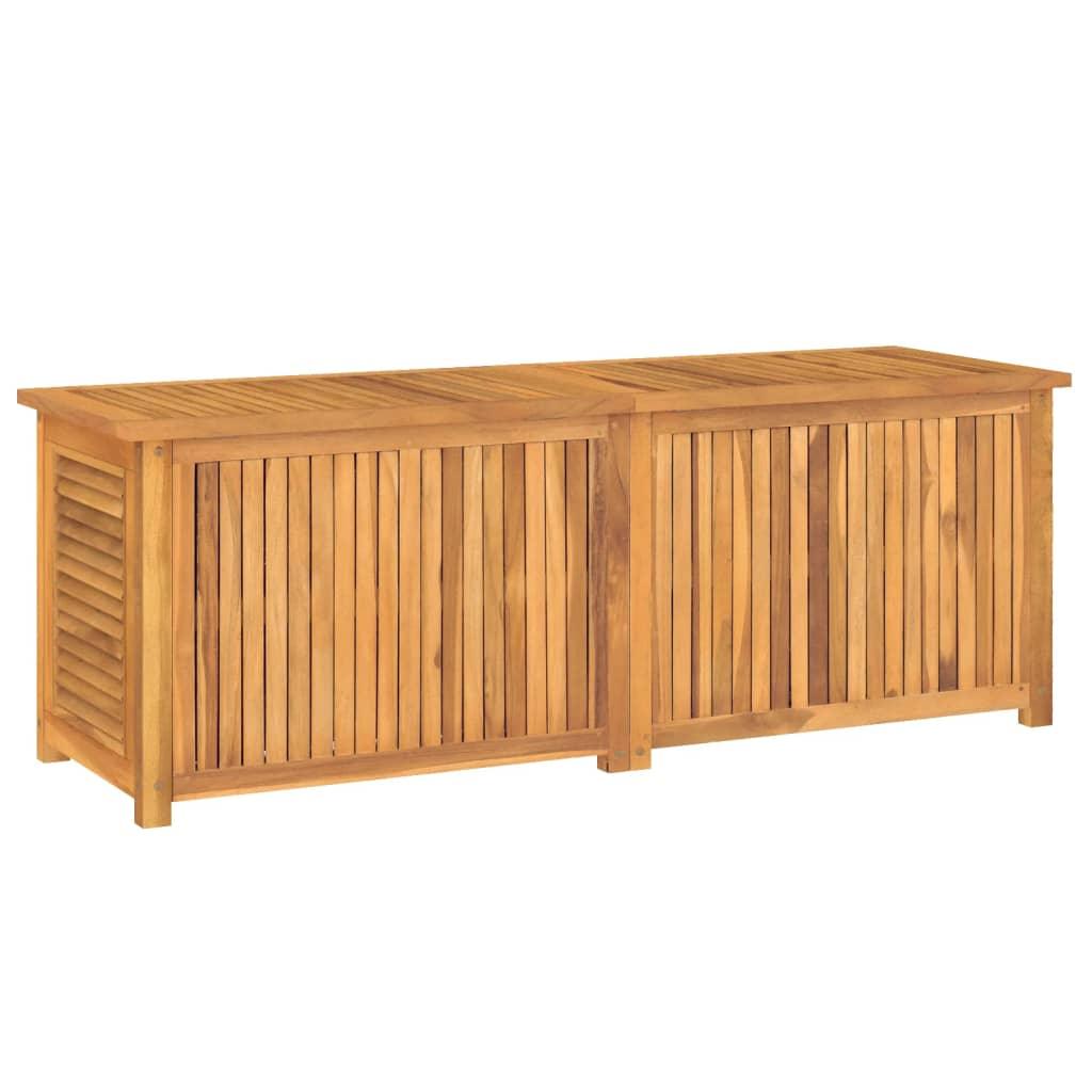 Patio Storage Box with Bag 59.1"x19.7"x20.9" Solid Wood Teak at Set Shop and Smile