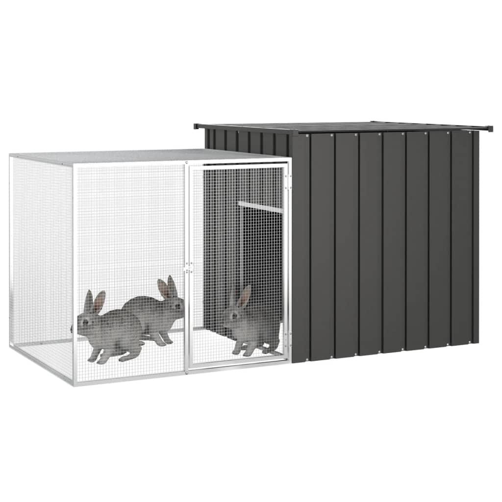 Rabbit Cage Anthracite 78.7"x35.8"x39.4" Galvanized Steel at Set Shop and Smile