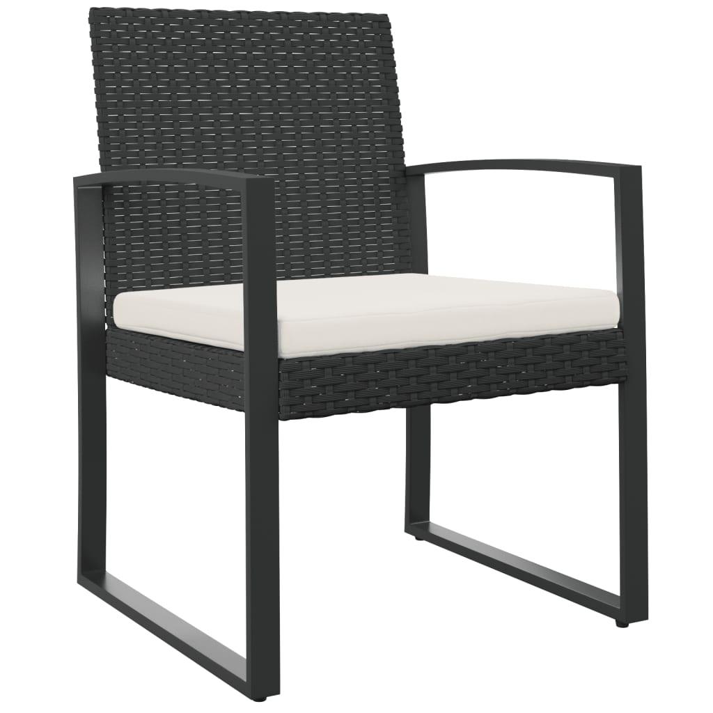 Patio Dining Chairs 2 pcs Black PP Rattan at Set Shop and Smile