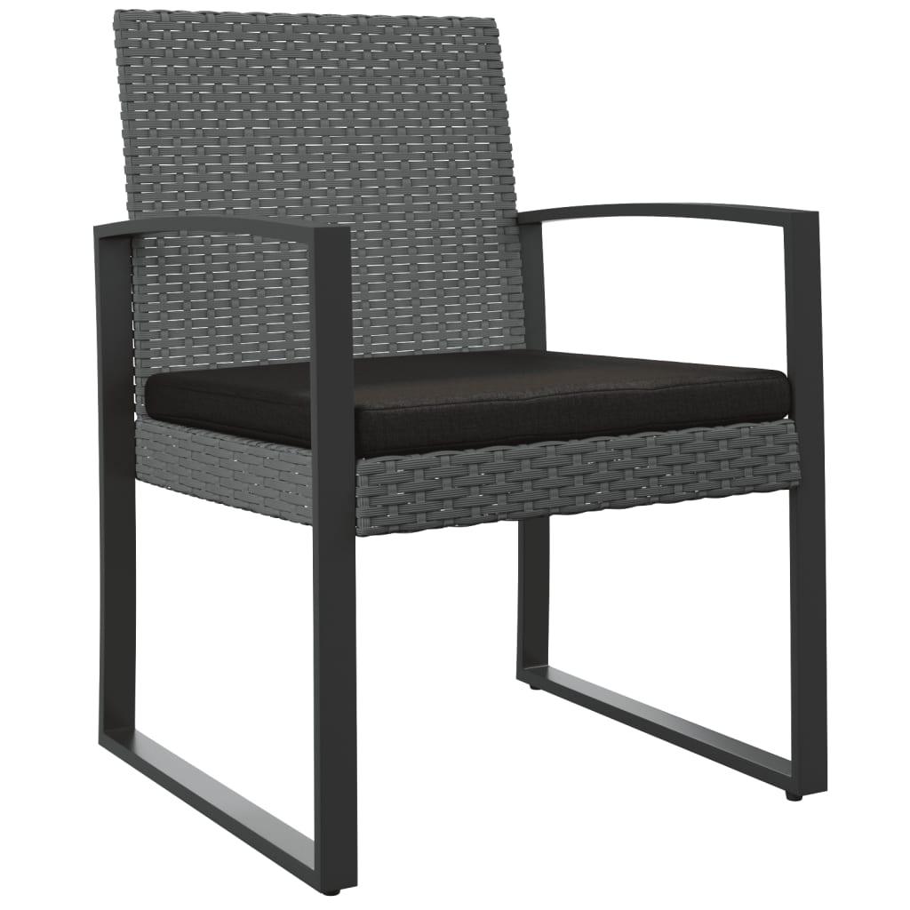 Patio Dining Chairs 2 pcs Dark Gray PP Rattan at Set Shop and Smile