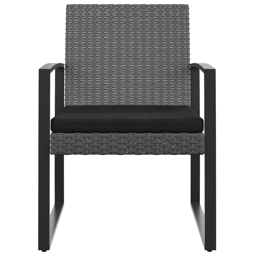 Patio Dining Chairs 2 pcs Dark Gray PP Rattan at Set Shop and Smile