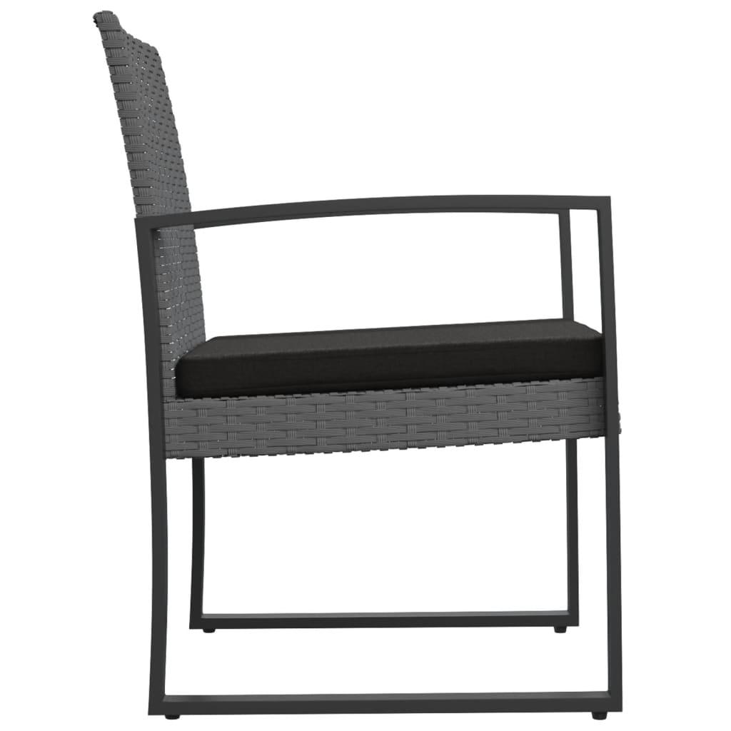 Patio Dining Chairs 2 pcs Dark Gray PP Rattan at Set Shop and Smile