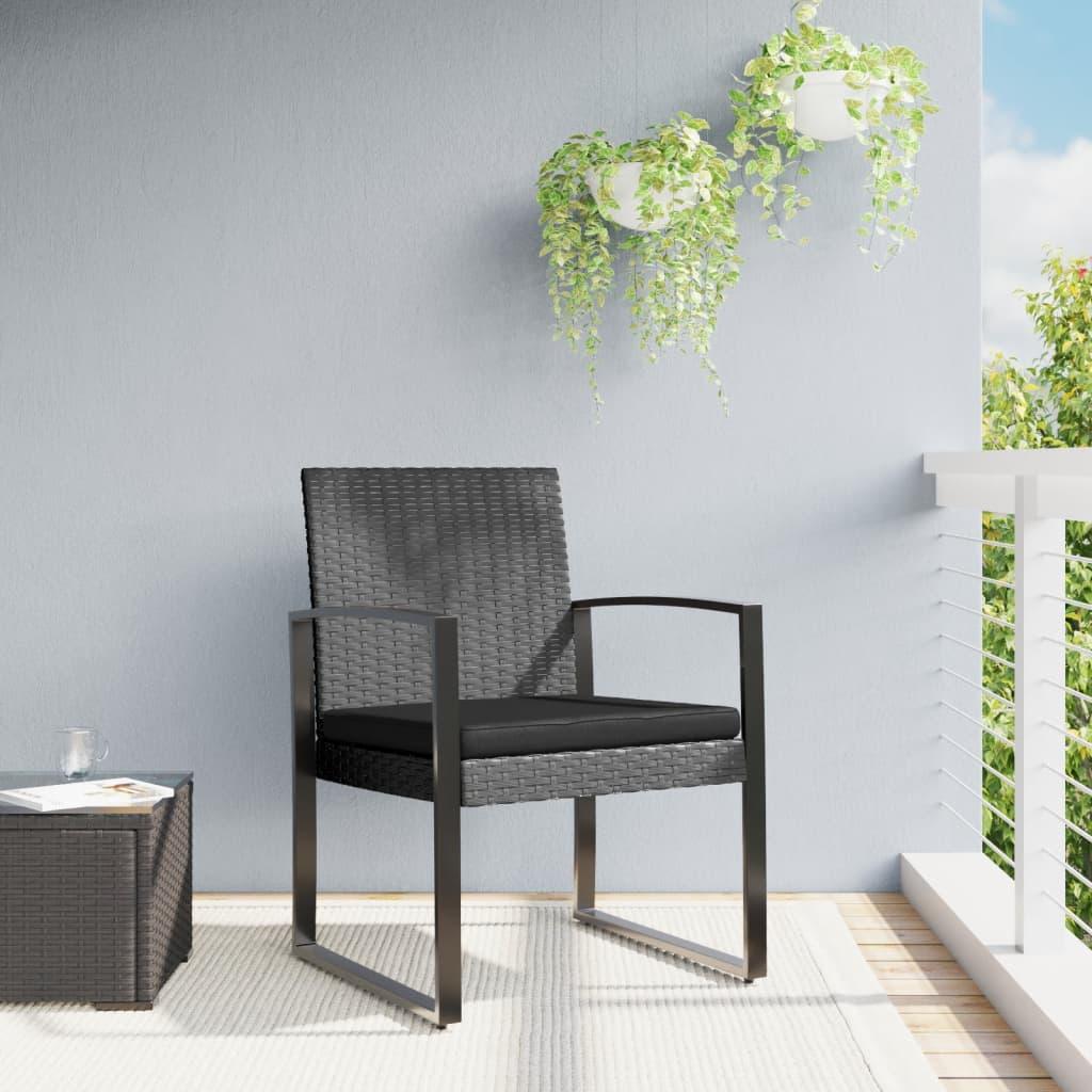 Patio Dining Chairs 2 pcs Dark Gray PP Rattan at Set Shop and Smile