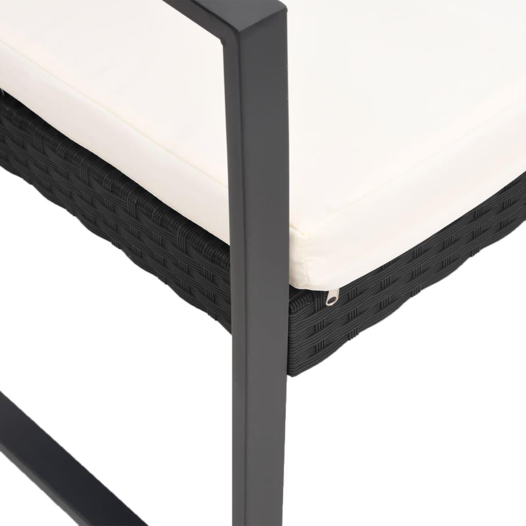 3 piece Patio Dining Set with Cushions Black PP Rattan at Set Shop and Smile