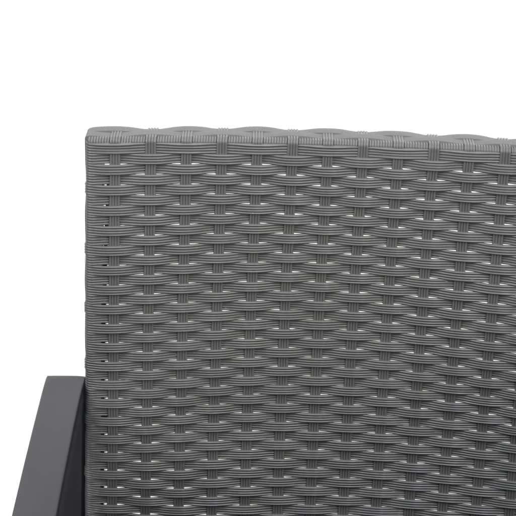 5 piece Patio Dining Set with Cushions Dark Gray PP Rattan at Set Shop and Smile