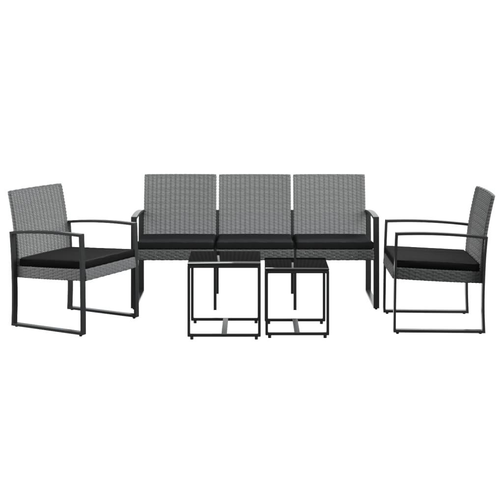 5 piece Patio Dining Set with Cushions Dark Gray PP Rattan at Set Shop and Smile