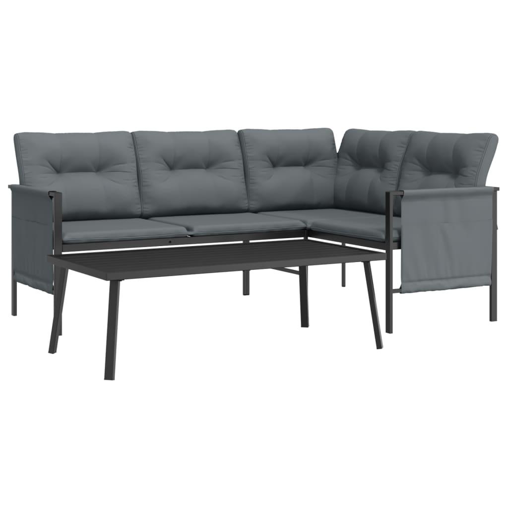 2 Piece Patio Lounge Set Anthracite Steel at Set Shop and Smile