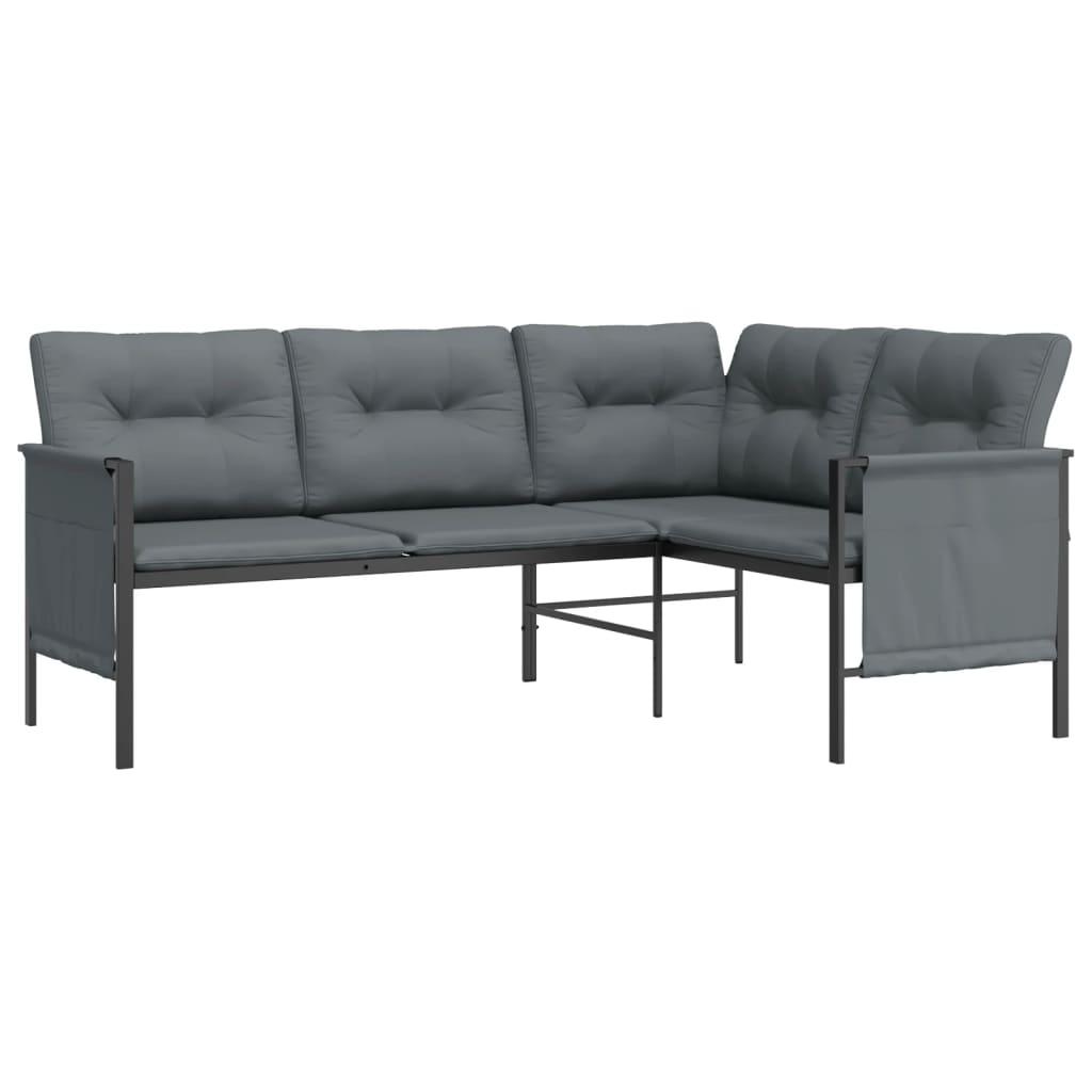 Patio Corner Sofa Anthracite Steel and Textilene at Set Shop and Smile