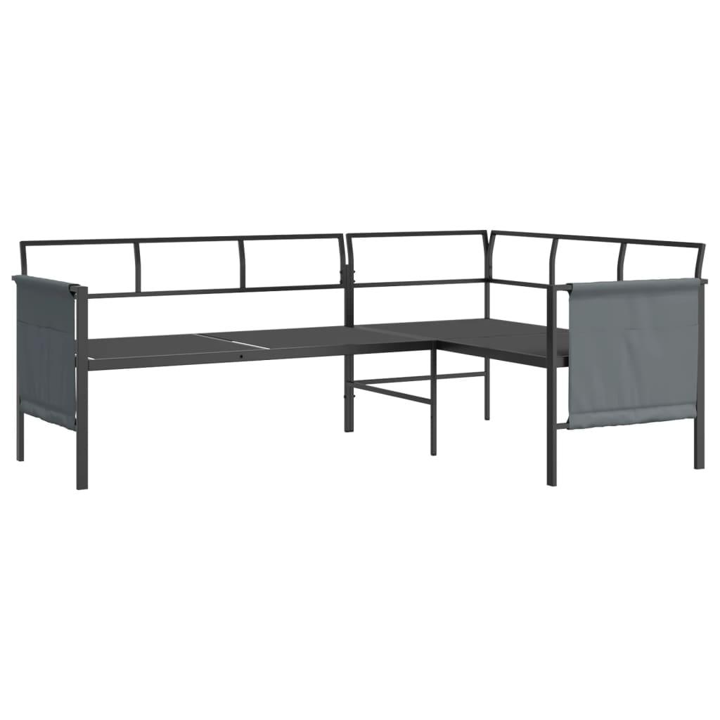 Patio Corner Sofa Anthracite Steel and Textilene at Set Shop and Smile