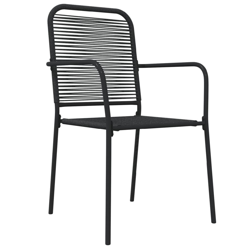 5 Piece Patio Dining Set Black Cotton Rope and Steel at Set Shop and Smile