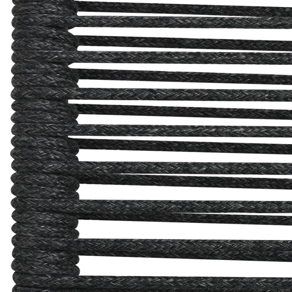 5 Piece Patio Dining Set Black Cotton Rope and Steel at Set Shop and Smile