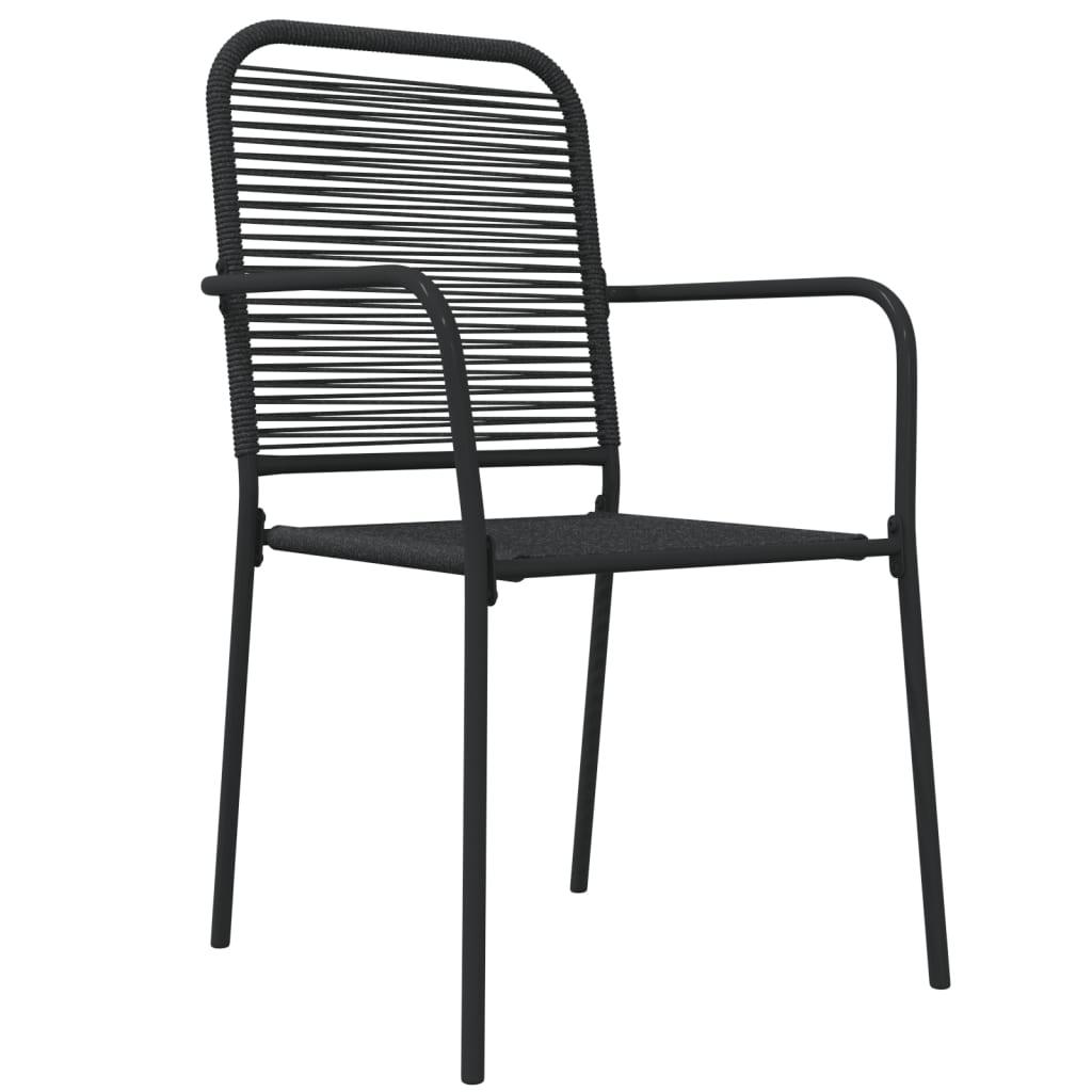 5 Piece Patio Dining Set Black Cotton Rope and Steel at Set Shop and Smile