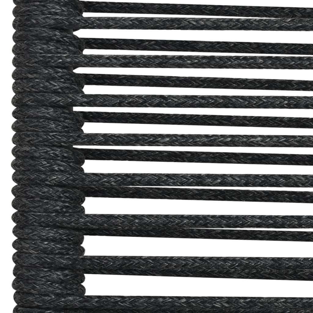 5 Piece Patio Dining Set Black Cotton Rope and Steel at Set Shop and Smile