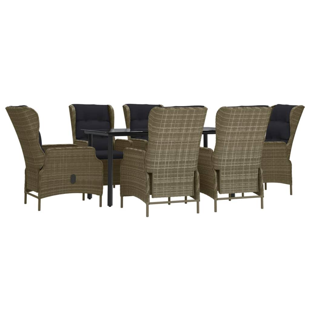 7 Piece Patio Dining Set Brown Poly Rattan at Set Shop and Smile