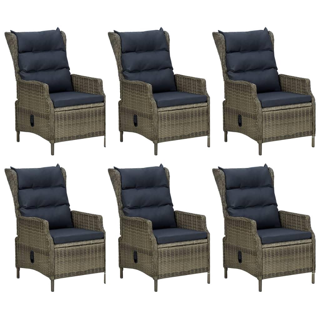 7 Piece Patio Dining Set Brown Poly Rattan at Set Shop and Smile