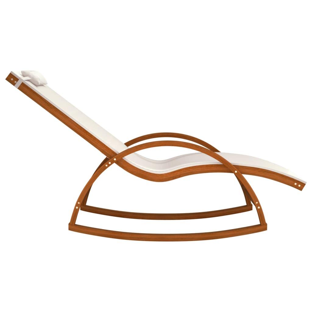 Rocking Chair White Textilene and Solid Wood Poplar at Set Shop and Smile