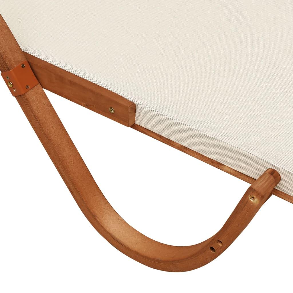 Sun Lounger with Pillow White Textilene and Solid Wood Poplar at Set Shop and Smile