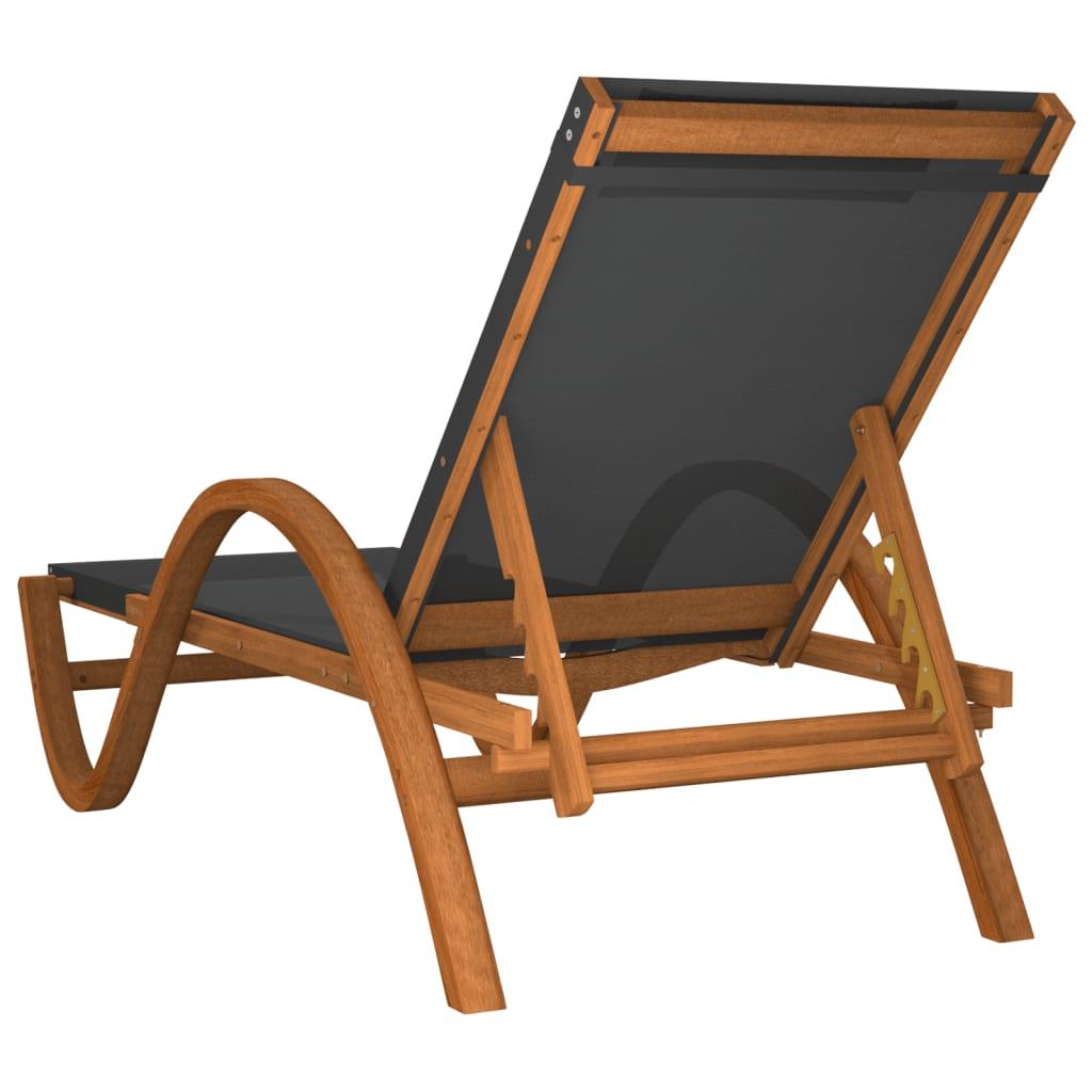 Sun Lounger with Pillow Gray Textilene and Solid Wood Poplar at Set Shop and Smile