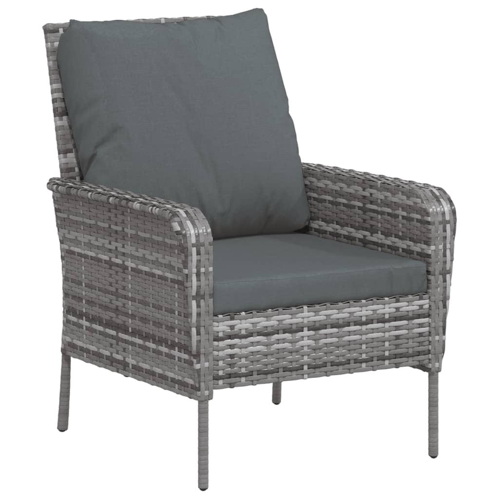 Patio Chair with Footstool Gray Poly Rattan at Set Shop and Smile