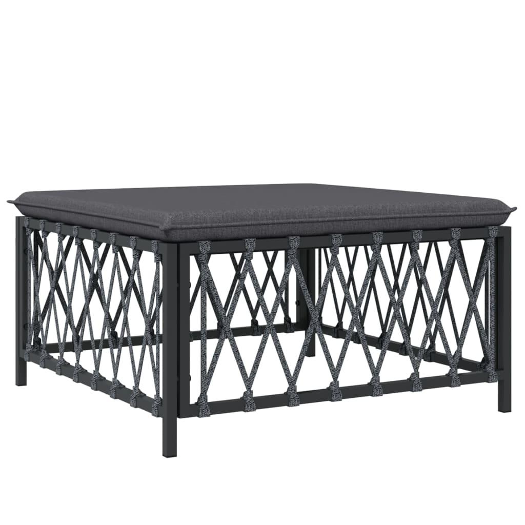 Patio Footstool with Cushion Anthracite Woven Fabric at Set Shop and Smile