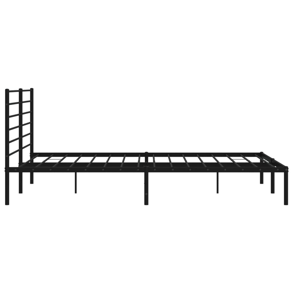 Metal Bed Frame with Headboard Black 76"x79.9" at Set Shop and Smile