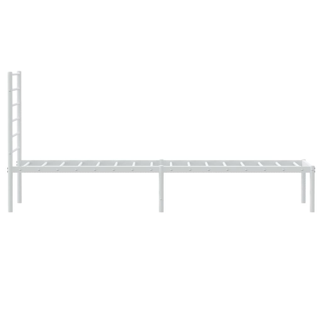 Metal Bed Frame with Headboard White 39.4"x78.7" at Set Shop and Smile