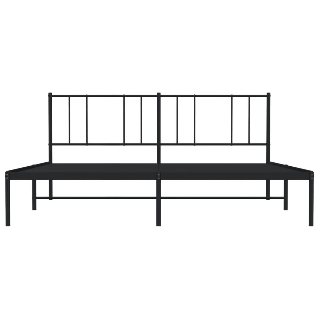 Metal Bed Frame with Headboard Black 76"x79.9" at Set Shop and Smile