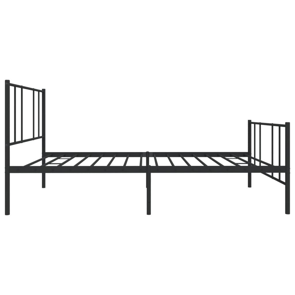 Metal Bed Frame with Headboard and Footboard Black 39.4"x78.7" at Set Shop and Smile
