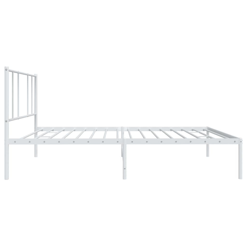 Metal Bed Frame with Headboard White 39.4"x78.7" at Set Shop and Smile