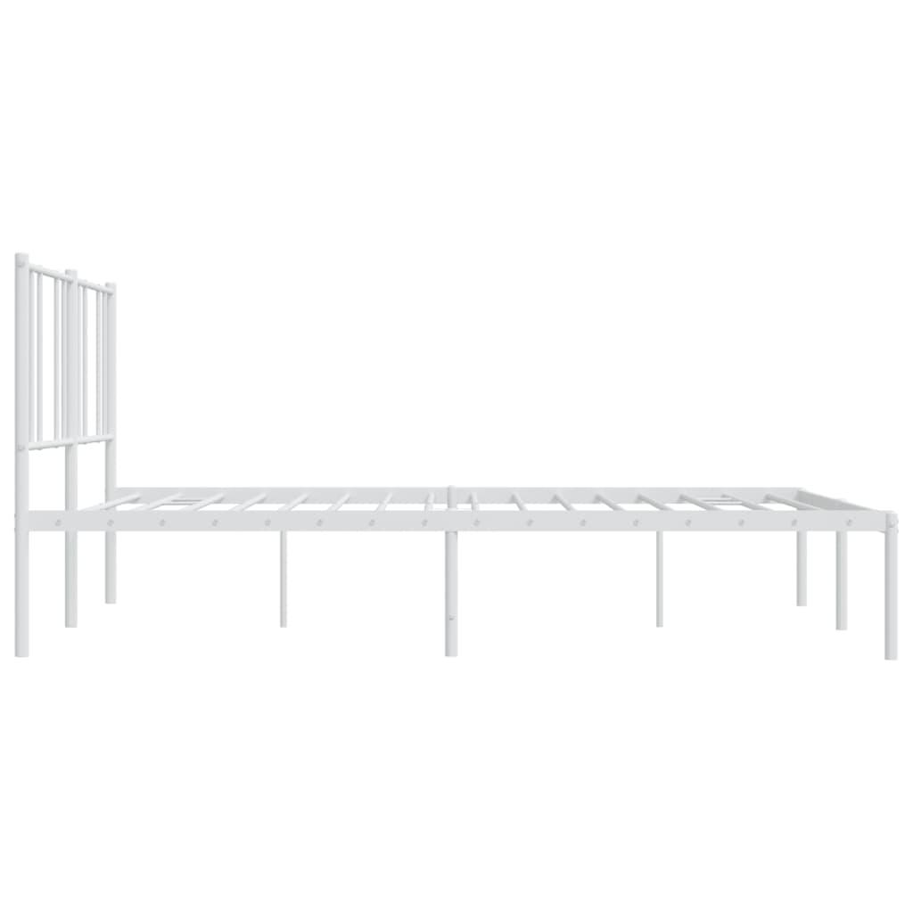 Metal Bed Frame with Headboard White 76"x79.9" at Set Shop and Smile