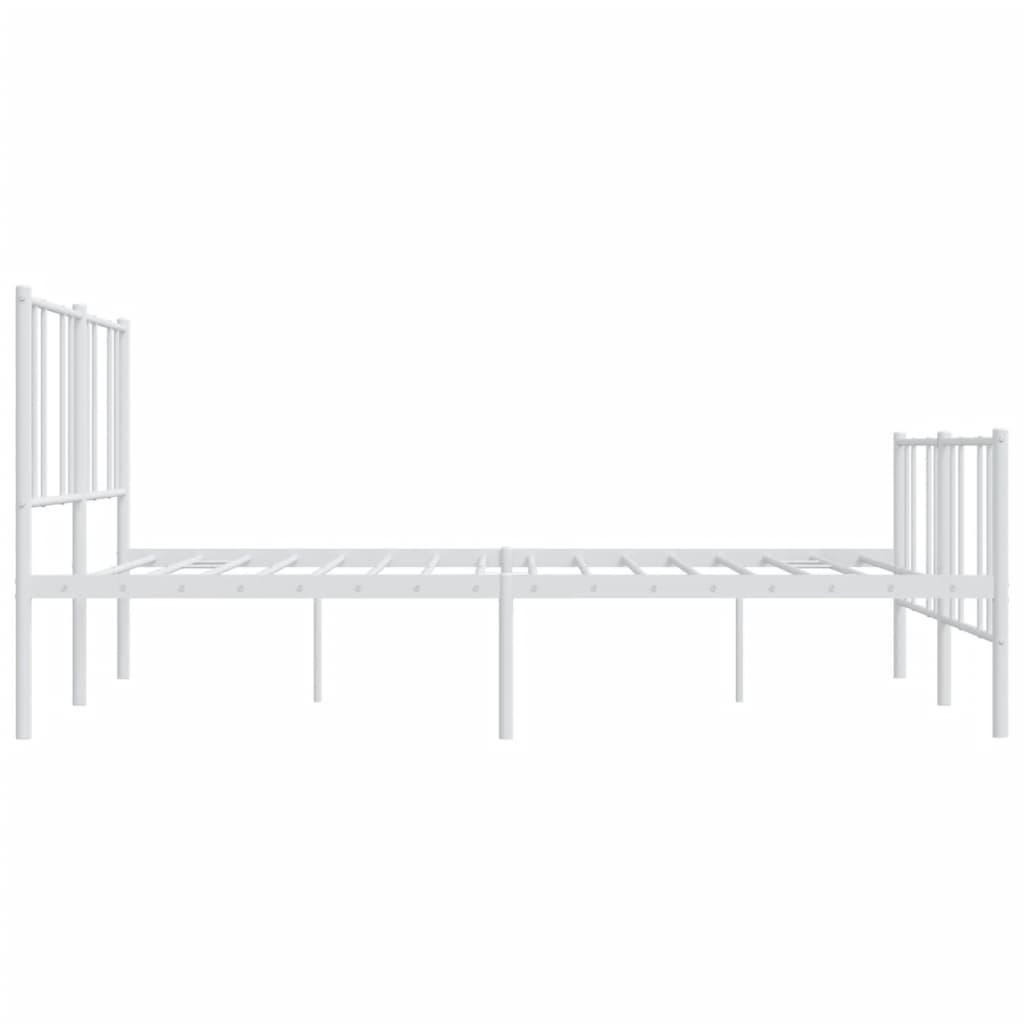 Metal Bed Frame with Headboard and Footboard White 76"x79.9" at Set Shop and Smile