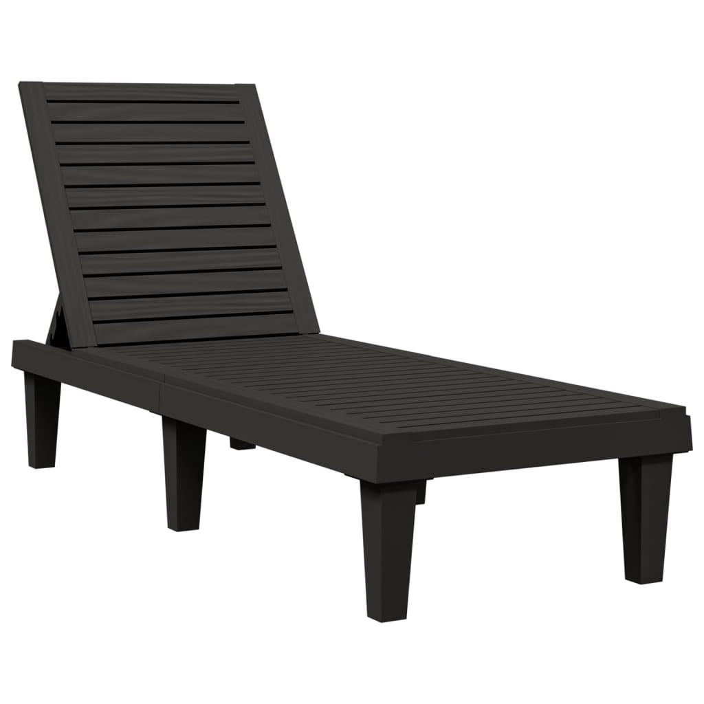 Sun Lounger Black 61"x22.8"x32.7" Polypropylene at Set Shop and Smile