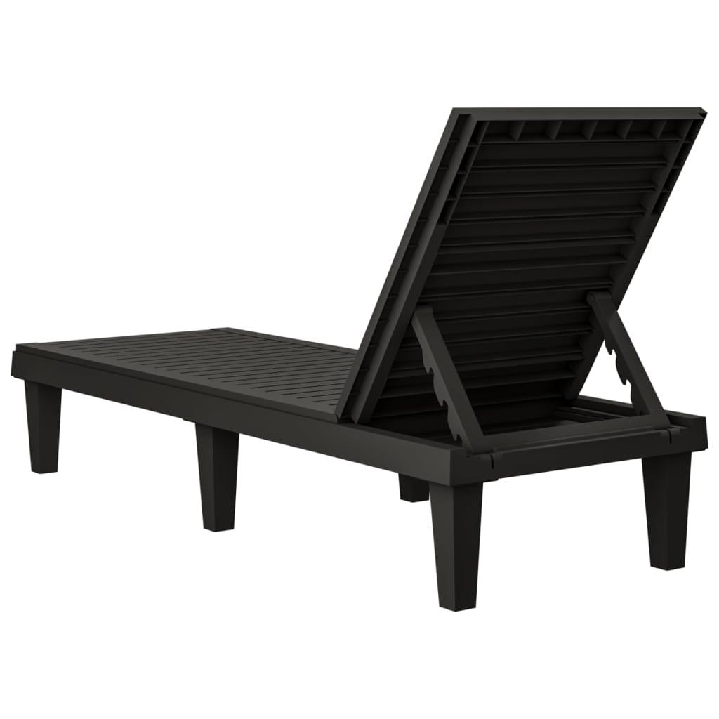 Sun Lounger Black 61"x22.8"x32.7" Polypropylene at Set Shop and Smile