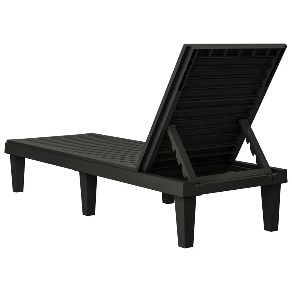 Sun Loungers 2 pcs Black 61"x22.8"x32.7" Polypropylene at Set Shop and Smile