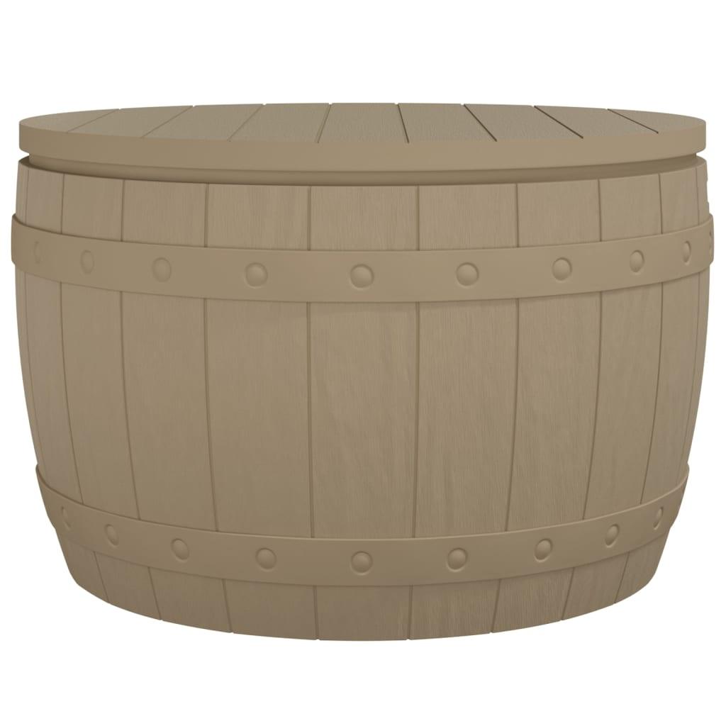 3-in-1 Patio Storage Box Light Brown Polypropylene at Set Shop and Smile